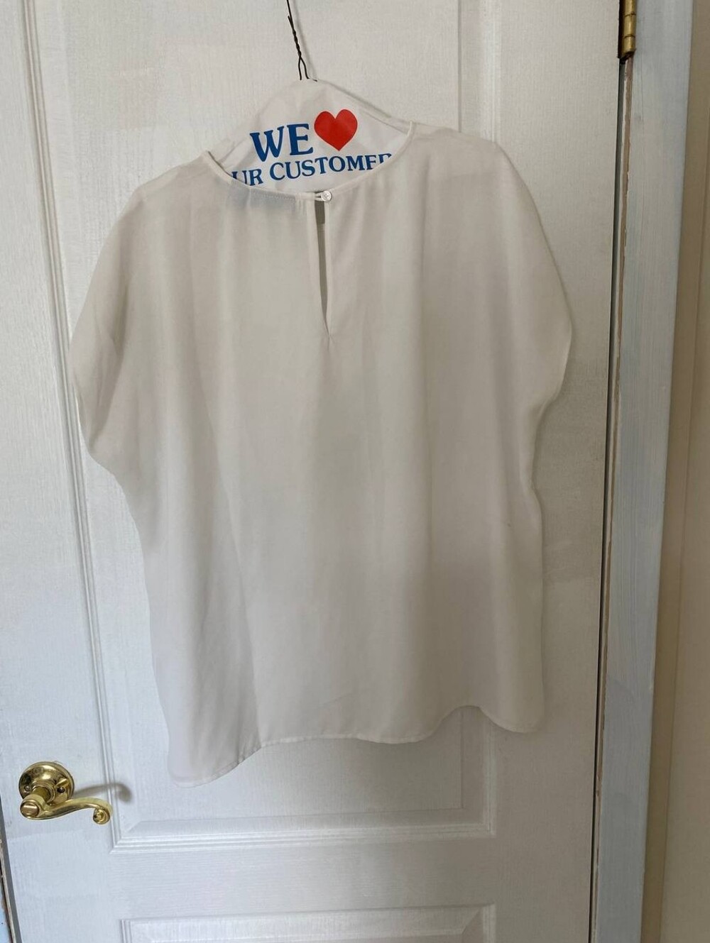 Nordstrom Halogen White Short Sleeve Blouse with Back Button Size XL Blemished - Picture 3 of 6